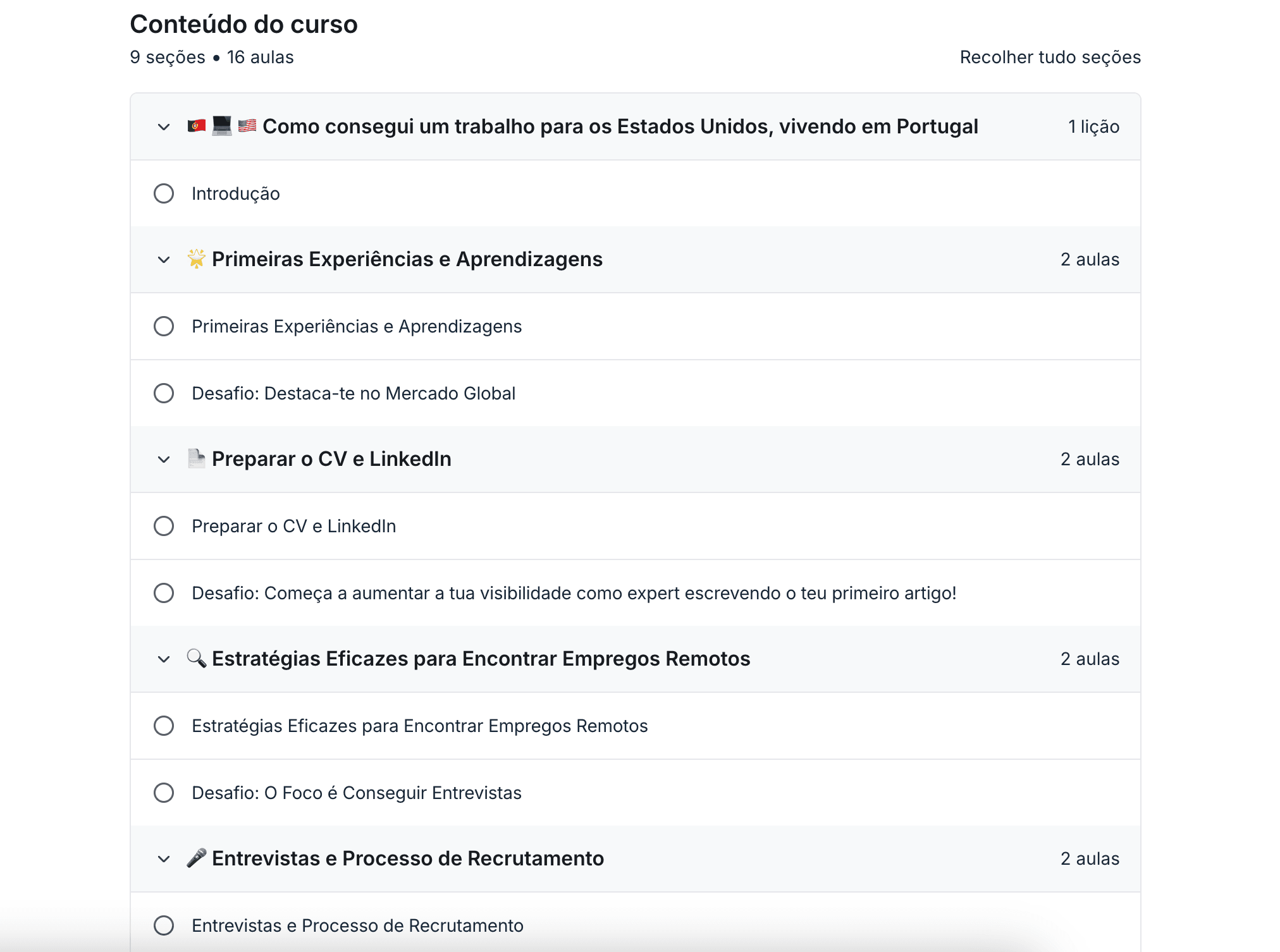 Screenshot da plataforma Remoters PT